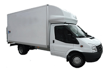 Car Hire Jarrow - White Ford Luton Box with Tail Lift - Van hire Jarrow